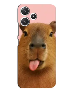 Чехол для Xiaomi POCO M6 с картинкой «Капибара с языком»