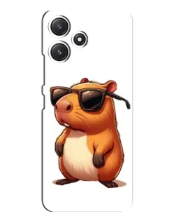 Чехол для Xiaomi POCO M6 с картинкой «Капибара в очках»