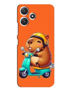 Чехол для Xiaomi POCO M6 с картинкой «Капибара на скутере»