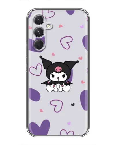 Чехол для Xiaomi Poco M7 Plus с картинкой «Kuromi и лавандовые сердца»