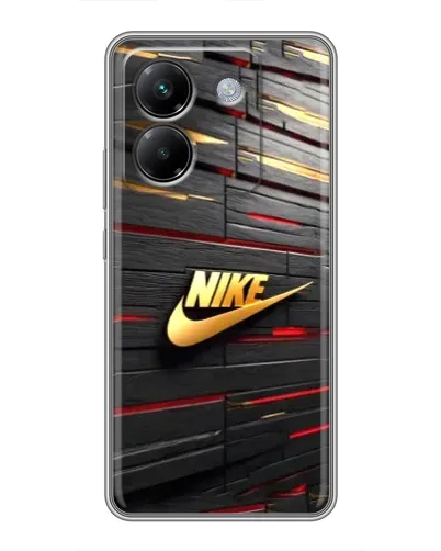 Чехол для Xiaomi Poco M7 Pro 5G с картинкой «Золотой Nike на металле»