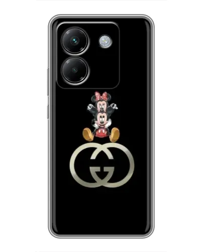 Чехол для Xiaomi Poco M7 Pro 5G с картинкой «Минни Маус на лого»