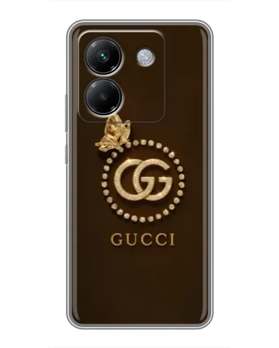 Чехол для Xiaomi Poco M7 Pro 5G с картинкой «Gucci — золотая бабочка»