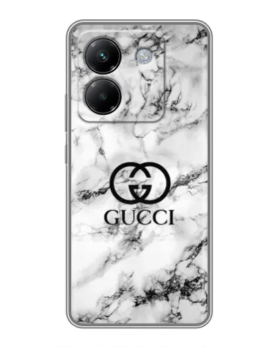 Чехол для Xiaomi Poco M7 Pro 5G с картинкой «Gucci — мраморный шик»