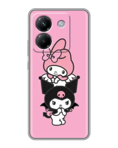 Чехол для Xiaomi Poco M7 Pro 5G с картинкой «My Melody и Kuromi»