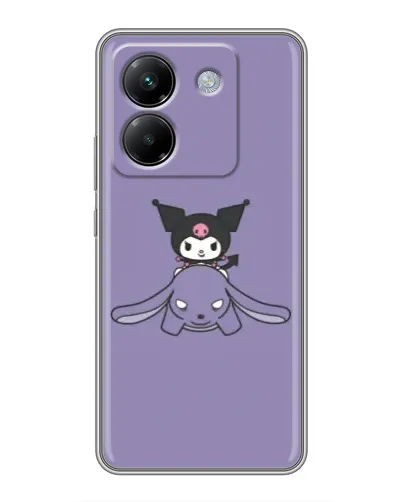Чехол для Xiaomi Poco M7 Pro 5G с картинкой «Kuromi на лиловом фоне»