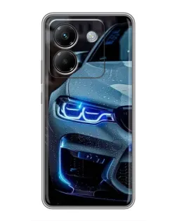 Чехол для Xiaomi Poco M7 Pro 5G с картинкой «Взгляд BMW с синими фарами» Чехол для Xiaomi Poco M7 Pro 5G с картинкой «Взгляд BMW с синими фарами»