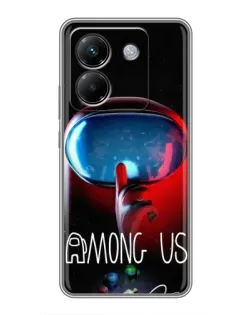 Чохол для Xiaomi Poco M7 Pro 5G з картинкою «Червоний імпостер — макро»