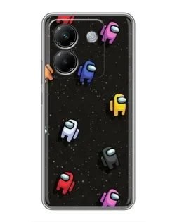 Чохол для Xiaomi Poco M7 Pro 5G з картинкою «Космічний патерн Among Us»