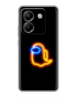 Чохол для Xiaomi Poco M7 Pro 5G з картинкою «Among Us неонове сяйво»