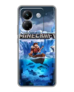 Чехол для Xiaomi Poco M7 Pro 5G с картинкой «Minecraft ледяной мир»
