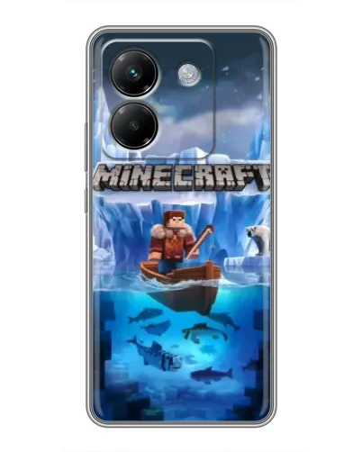 Чехол для Xiaomi Poco M7 Pro 5G с картинкой «Minecraft ледяной мир»