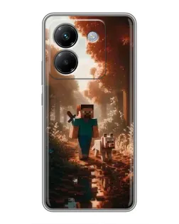 Чехол для Xiaomi Poco M7 Pro 5G с картинкой «Стив в лесу»