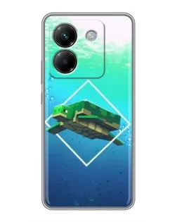 Чехол для Xiaomi Poco M7 Pro 5G с картинкой «Черепаха Minecraft»