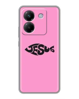 Чехол для Xiaomi Poco M7 Pro 5G с картинкой «Розовый символ  Jesus»
