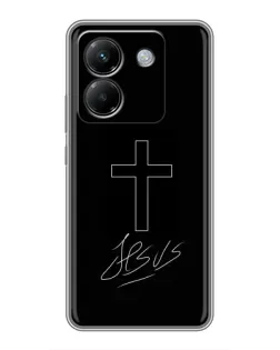 Чехол для Xiaomi Poco M7 Pro 5G с картинкой «Графический крест Jesus»