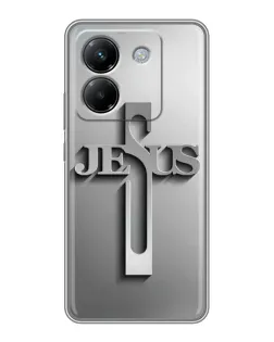 Чехол для Xiaomi Poco M7 Pro 5G с картинкой «Металлический крест Jesus»