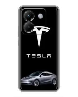 Чехол для Xiaomi Poco M7 Pro 5G с картинкой «Tesla Model Y» Чехол для Xiaomi Poco M7 Pro 5G с картинкой «Tesla Model Y»
