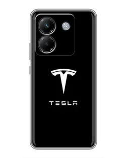 Чехол для Xiaomi Poco M7 Pro 5G с картинкой «Tesla White Logo» Чехол для Xiaomi Poco M7 Pro 5G с картинкой «Tesla White Logo»