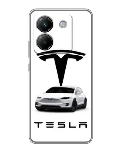 Чехол для Xiaomi Poco M7 Pro 5G с картинкой «Tesla White Style» Чехол для Xiaomi Poco M7 Pro 5G с картинкой «Tesla White Style»