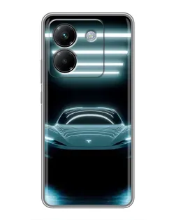 Чехол для Xiaomi Poco M7 Pro 5G с картинкой «Tesla в неоне» Чехол для Xiaomi Poco M7 Pro 5G с картинкой «Tesla в неоне»