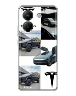 Чехол для Xiaomi Poco M7 Pro 5G с картинкой «Коллаж Cybertruck Tesla» Чехол для Xiaomi Poco M7 Pro 5G с картинкой «Коллаж Cybertruck Tesla»