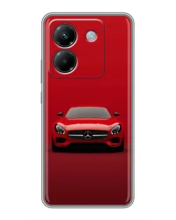 Чехол для Xiaomi Poco M7 Pro 5G с картинкой «Красный Mercedes AMG»