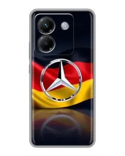 Чехол для Xiaomi Poco M7 Pro 5G с картинкой «Mercedes — флаг Германии»