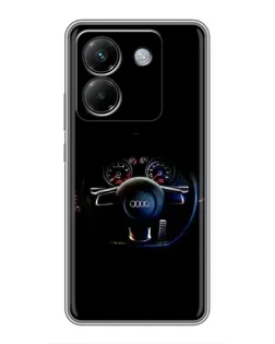 Чехол для Xiaomi Poco M7 Pro 5G с картинкой «Салон Audi — руль»