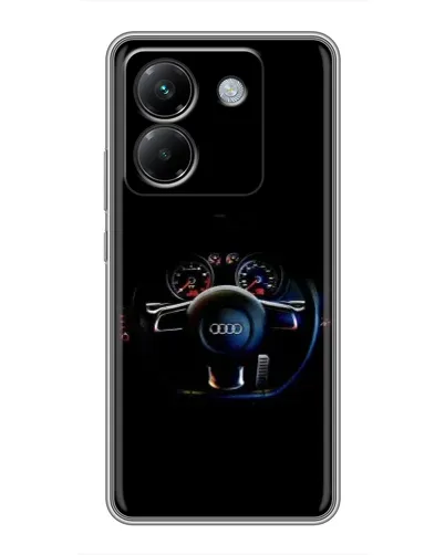 Чехол для Xiaomi Poco M7 Pro 5G с картинкой «Салон Audi — руль»