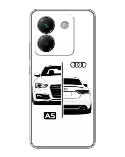 Чехол для Xiaomi Poco M7 Pro 5G с картинкой «Audi — контрастный дизайн»