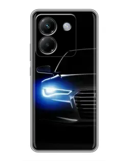 Чехол для Xiaomi Poco M7 Pro 5G с картинкой «Неоновый взгляд Audi»