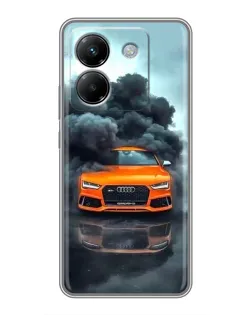 Чехол для Xiaomi Poco M7 Pro 5G с картинкой «Audi в облаках дыма»