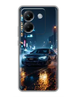 Чехол для Xiaomi Poco M7 Pro 5G с картинкой «Ночной город и Audi»