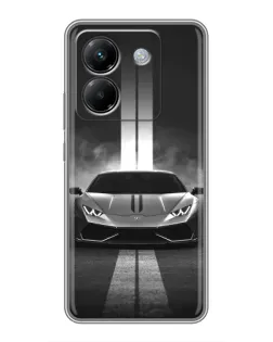 Чехол для Xiaomi Poco M7 Pro 5G с картинкой «Lamborghini симметрия дорог»