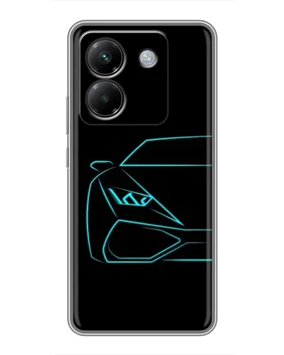 Чехол для Xiaomi Poco M7 Pro 5G с картинкой «Голубой силуэт Lamborghini» Чехол для Xiaomi Poco M7 Pro 5G с картинкой «Голубой силуэт Lamborghini»