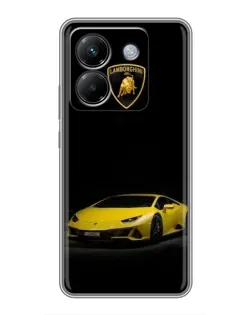 Чехол для Xiaomi Poco M7 Pro 5G с картинкой «Lamborghini желтый акцент»
