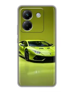 Чехол для Xiaomi Poco M7 Pro 5G с картинкой «Салатовый Lamborghini Huracan»