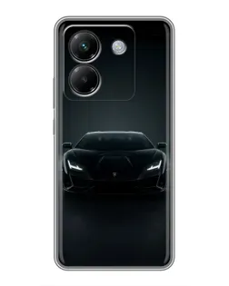 Чехол для Xiaomi Poco M7 Pro 5G с картинкой «Черный Lamborghini Aventador»