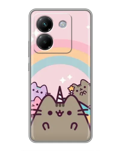 Чехол для Xiaomi Poco M7 Pro 5G с картинкой «Единорог Pusheen»