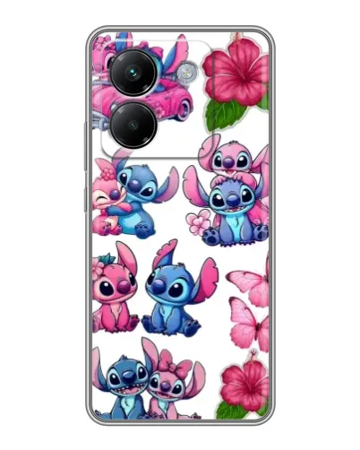 Чехол для Xiaomi Poco M7 Pro 5G с картинкой «Стикеры Stitch и Angel»