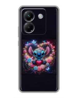 Чехол для Xiaomi Poco M7 Pro 5G с картинкой «Stitch в цветах»