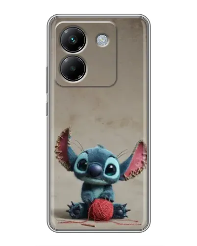 Чехол для Xiaomi Poco M7 Pro 5G с картинкой «Стич на коричневом фоне»