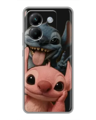 Чехол для Xiaomi Poco M7 Pro 5G с картинкой «Стич и Ангел»