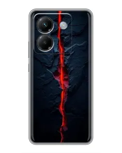 Чехол для Xiaomi Poco M7 Pro 5G с картинкой «Kрасная лавовая трещина»