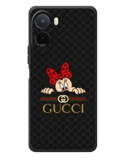Чехол для Xiaomi POCO M7 с картинкой «Минни Маус Gucci — черный»