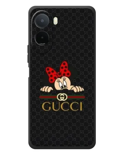 Чехол для Xiaomi POCO M7 с картинкой «Минни Маус Gucci — черный»