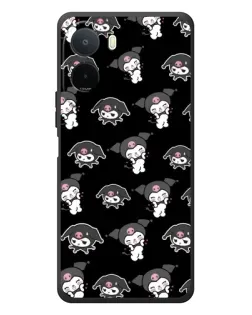 Чехол для Xiaomi POCO M7 с картинкой «Черный паттерн Kuromi»