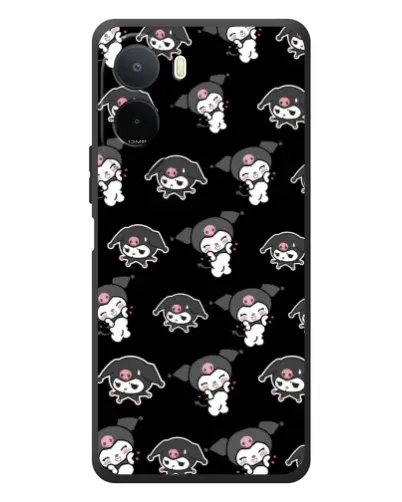 Чехол для Xiaomi POCO M7 с картинкой «Черный паттерн Kuromi»