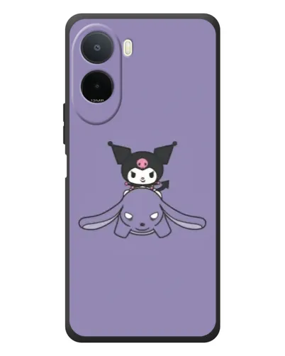 Чехол для Xiaomi POCO M7 с картинкой «Kuromi на лиловом фоне»